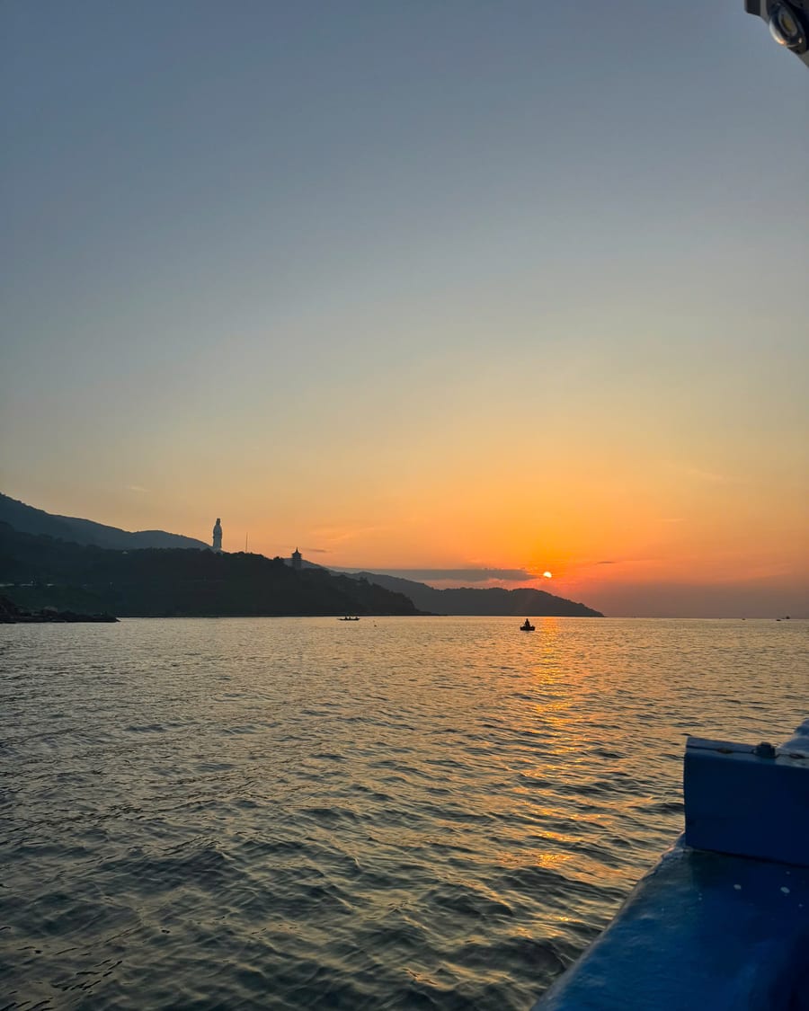 Sunrise over the open sea off the Nha Trang Bay, Nha Trang
