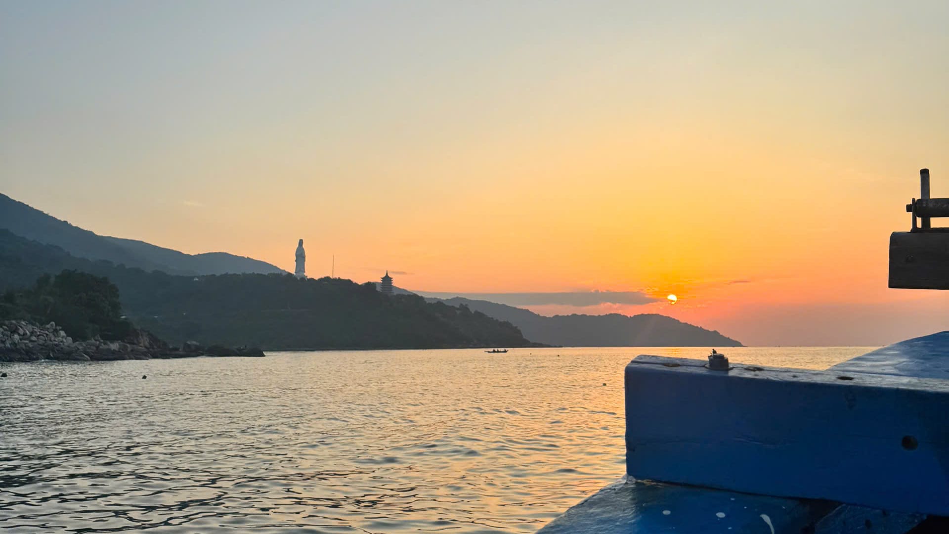 Sunrise over the sea off Nha Trang, seen from a local fishing boat